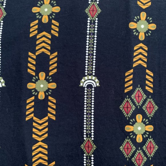 LuLaRoe Carly Dress - NWT - Navy with pattern vertical gold stripes - Picture 3 of 7